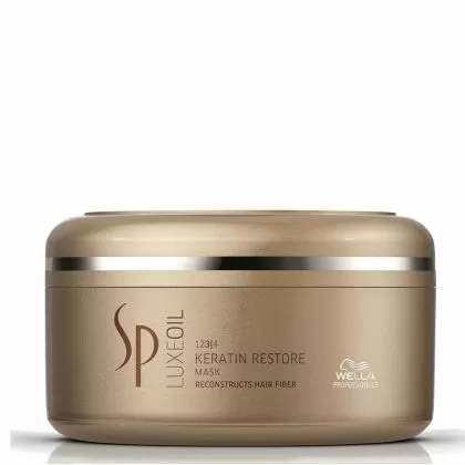 wella_sp_luxe_oil_keratin_mask Моментално възстановяваща кератина маска за всеки тип коса, обогатена с арганово масло, бадемово масло и олио от жожоба - Wella SP Luxe Oil Keratin Restore Mask 150 мл. - Image 1